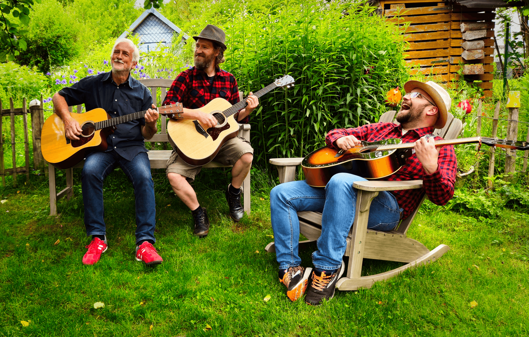 Band practice in Steffen's garden