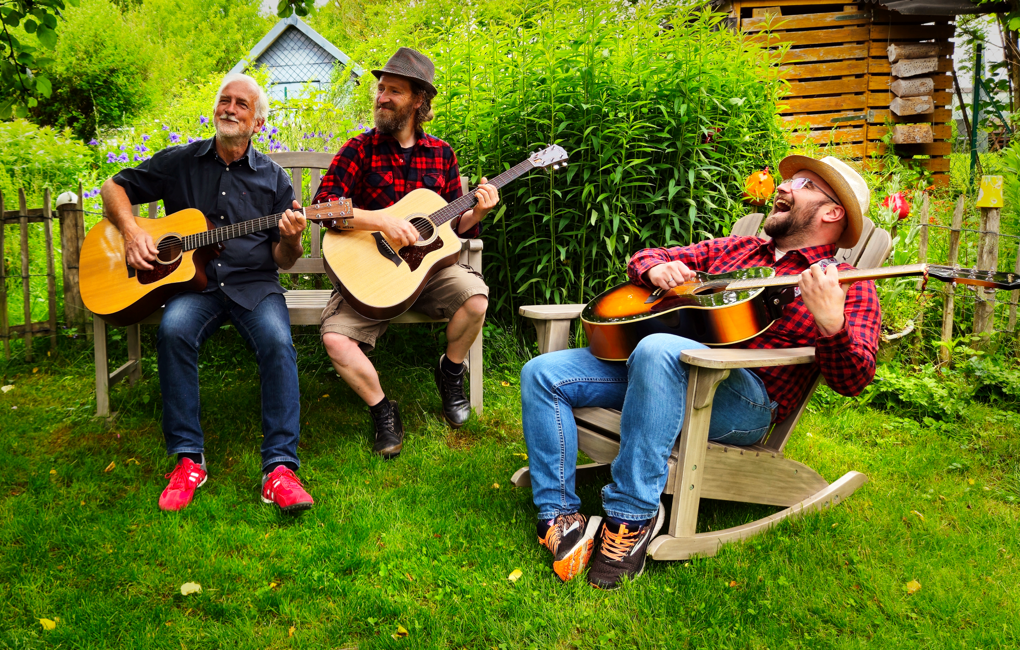 Band practice in Steffen's garden